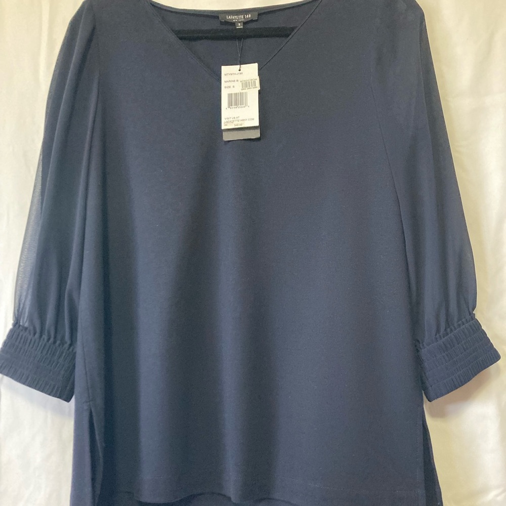 NWT Lafayette 148 Nordstrom Blue Blouse